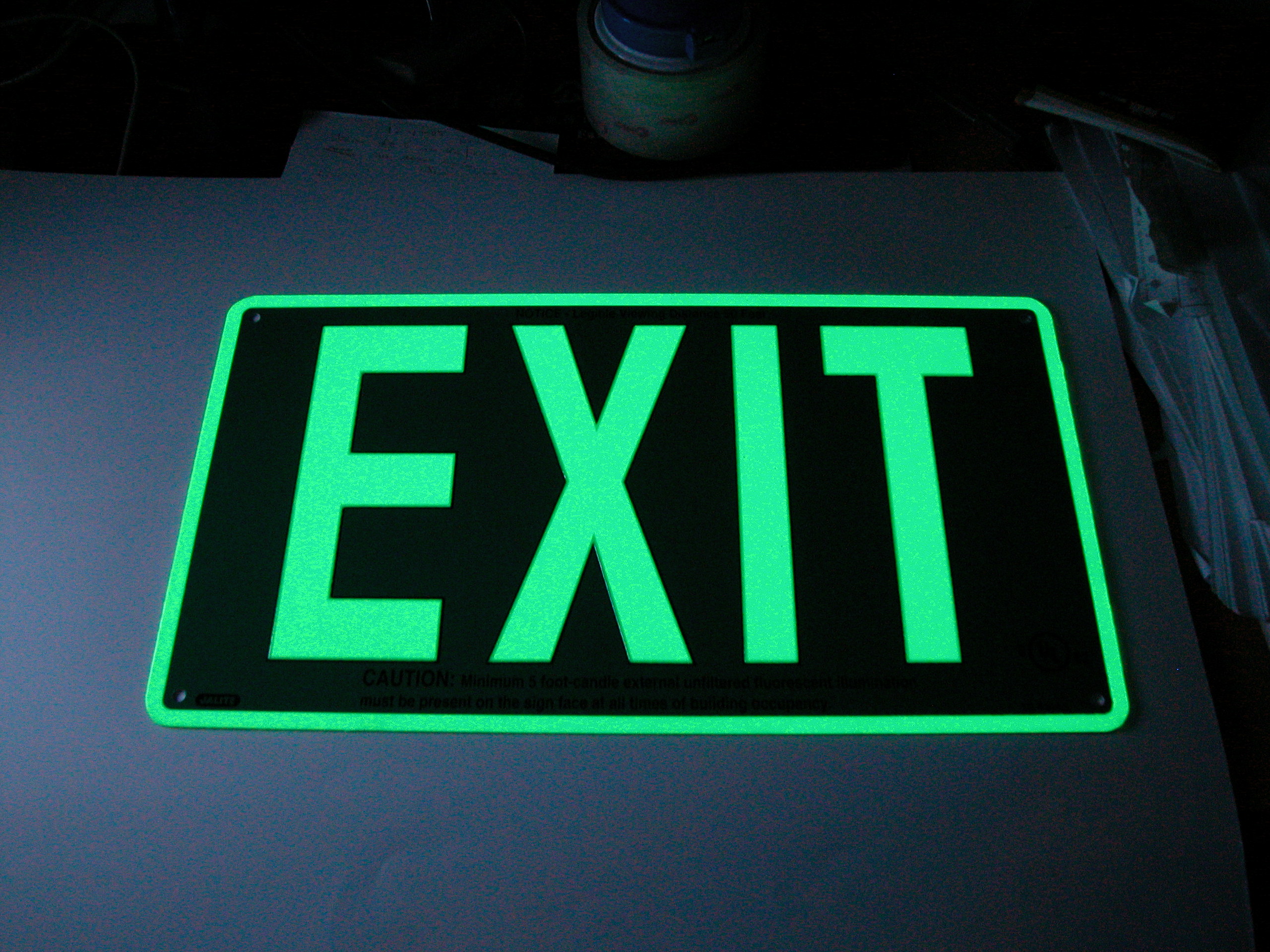 Fire Exit photoluminescence jalite SIGNE 300x100 sécurité incendie en plastique
